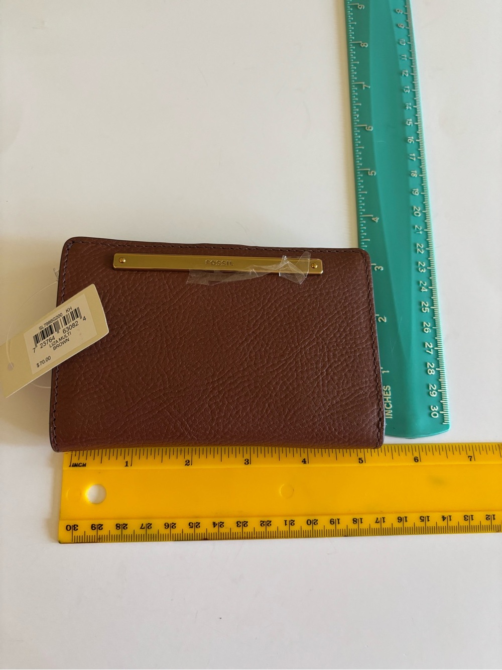 Fossil Wallet- Liza Multifunction Brown (Carmel) Bifold with Fossil Logo. - Picture 8 of 8